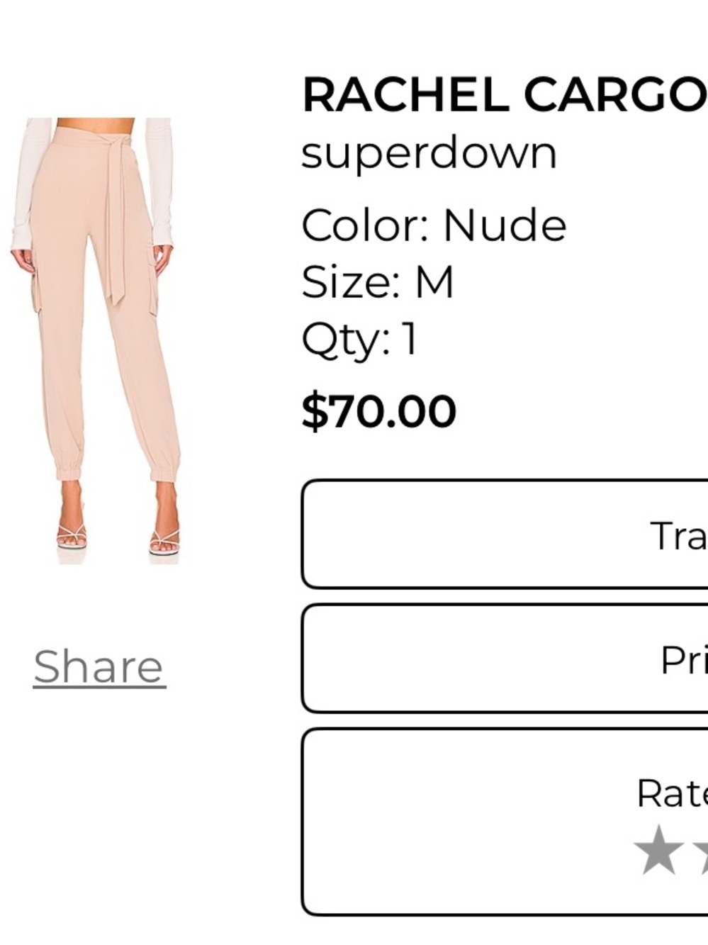 superdown Nude High-Waist Cargo Jogger